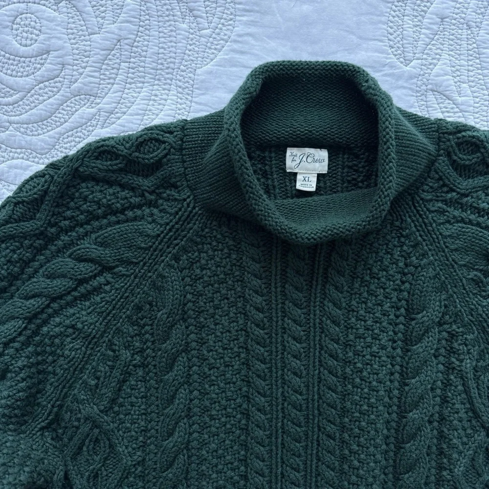 J. Crew - Cotton Cable-knit Rollneck™ Sweater - Green